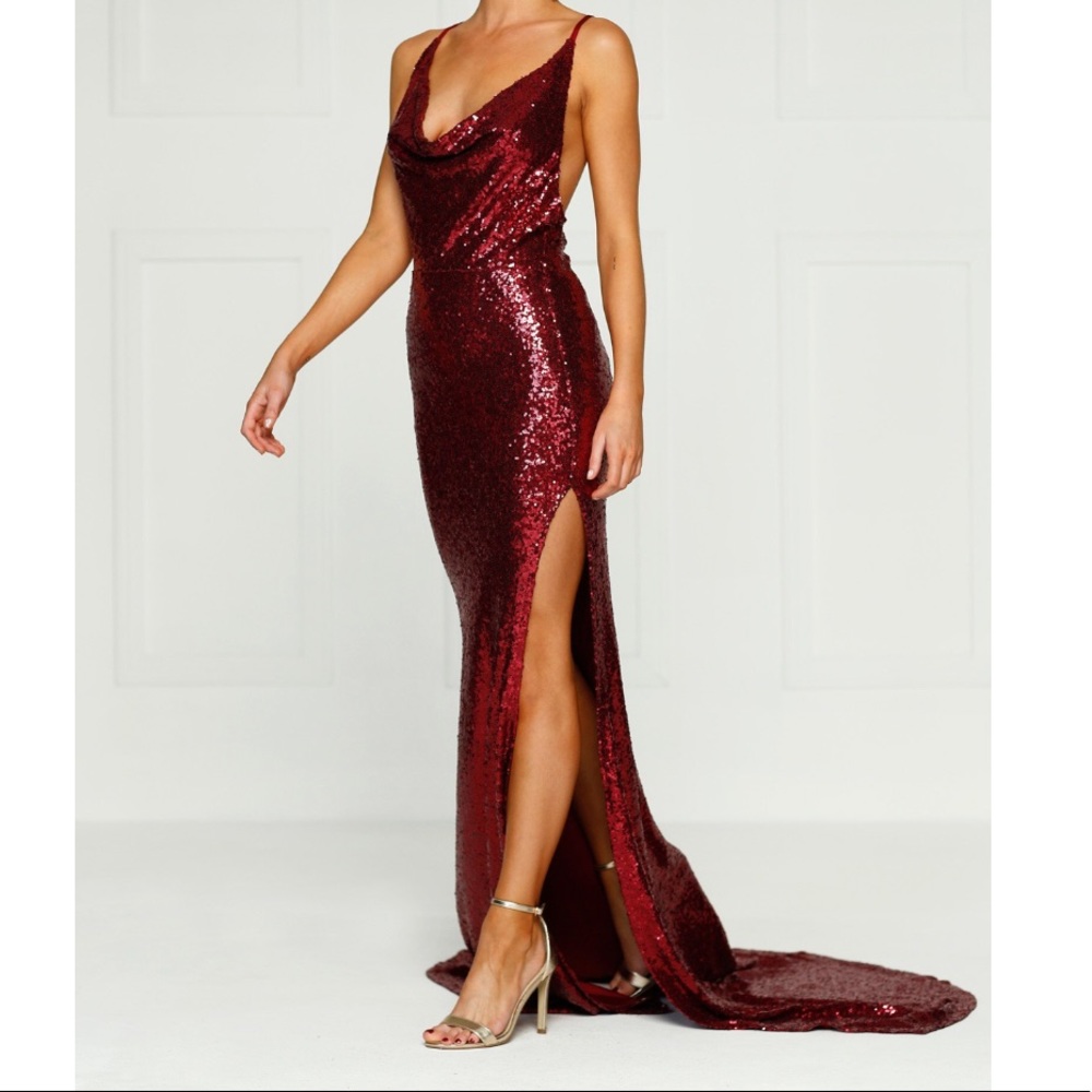 Burgundy Sequin Dress